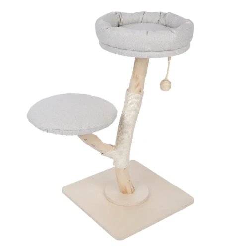 Jasnoszary drapak dla kota z naturalnego drewna Modern Living Alofi 92cm