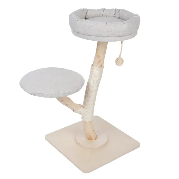 Jasnoszary drapak dla kota z naturalnego drewna Modern Living Alofi 92cm